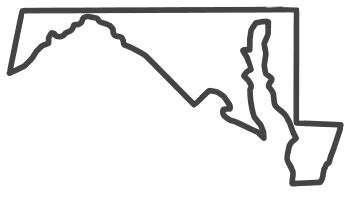 Maryland – Map Outline, Printable State, Shape, Stencil, Pattern – DIY ...