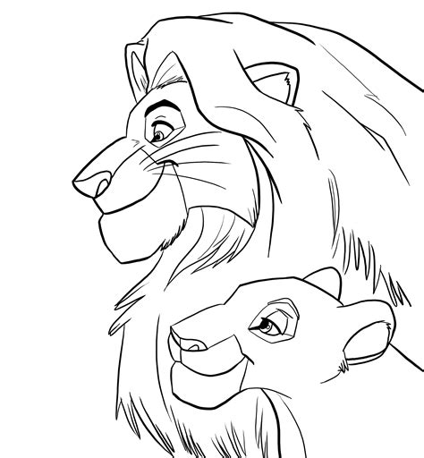 Mufasa and Sarabi_Lineart by Senshee on DeviantArt