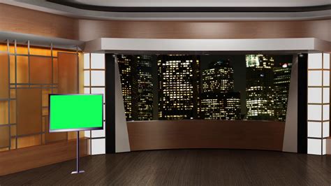 News Tv Studio Set 38-virtual Green Screen Stock Footage SBV-307115755 - Storyblocks