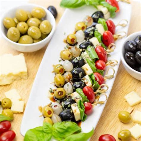 Appetizer Skewers - Easy Tapas with Olives from Spain - 5 Minutes for Mom