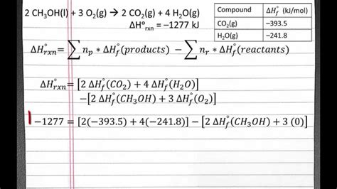 CHEMISTRY 101: Standard Enthalpy of reaction from Standard Enthalpies ...