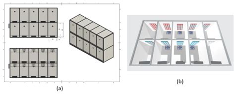 Chamber design: (a) dimensions for 10 chambers, (b) inside view of the ...