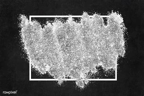 Silver glitter with a white frame on a black background vector | free image by rawpixel.com ...