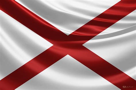 Alabama State Flag Digital Art by Serge Averbukh