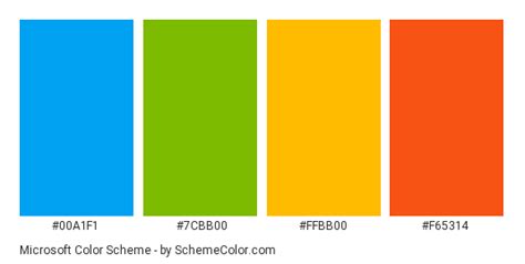 Microsoft Official Logo Colors Logo Color Schemes, Color Combinations, Microsoft, Bar Chart ...