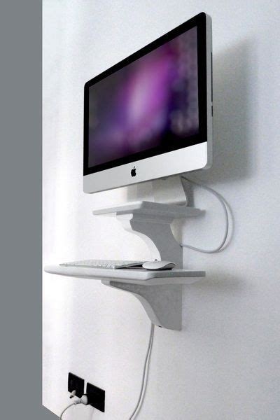 Wall mount for Apple iMac 27 inch on White Wall Very Simple | Imac desk ...