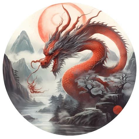 Premium AI Image | Traditional chinese dragon watercolor art