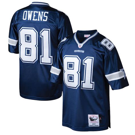 Men's Dallas Cowboys Terrell Owens Mitchell & Ness Navy Throwback Authentic Retired Player Jersey