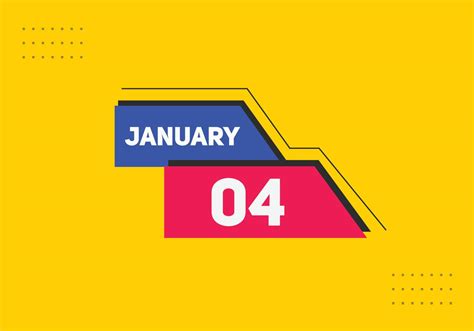 january 4 calendar reminder. 4th january daily calendar icon template ...