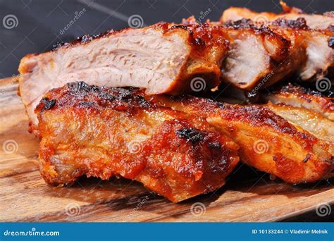 Grilled pork ribs stock photo. Image of barbeque, tasty - 10133244