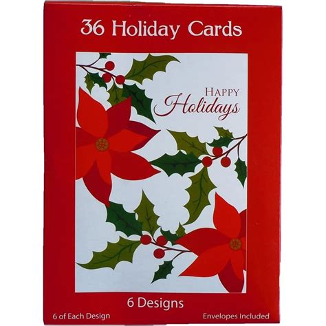 36 Glossy Christmas Holiday Cards, Including 6 Different Patterns ...