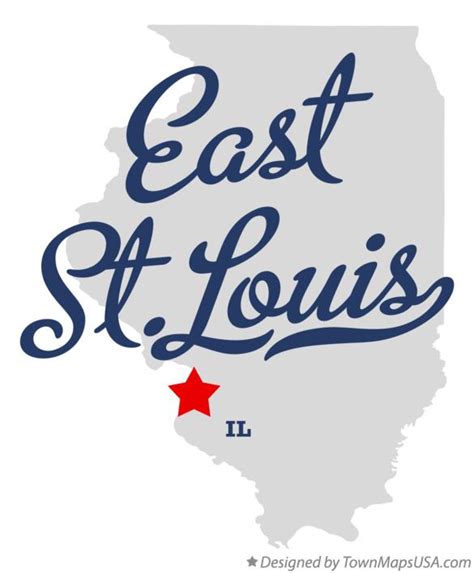 Map of East St.Louis, IL, Illinois