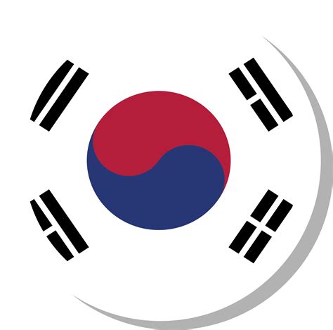 South Korea flag circle shape, flag icon. 16707455 PNG