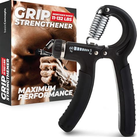 Grip Strength Trainer (Adjustable), Hand Grip Strengthener, Forearm Exerciser, Finger ...