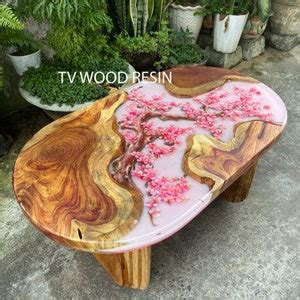 Oval Table , Handmade Cherry Blossom Drawing Table, Resin Table, Super Unique Table ,, Oval ...