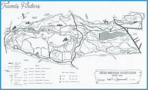 South Mountain Park Hiking Trails Map - TravelsFinders.Com