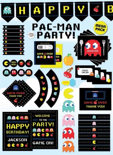 Pac-man Decorations Gaming Party Decorations Pac-man | Etsy