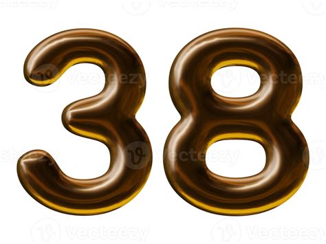 Number 38 design in 3d render 19552754 PNG