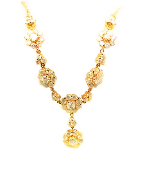 22K Yellow Gold Diamond Necklace - ValueMax Jewellery