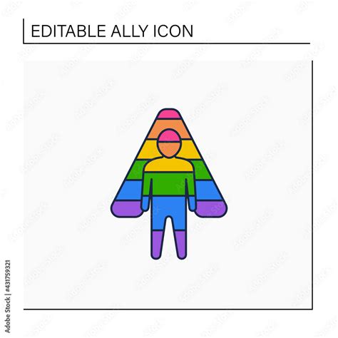 Ally line icon. LGBTQ friendly. Supports equal civil rights, gender ...