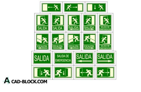 CAD Emergency exits DWG Drawing download free - Free CAD Blocks