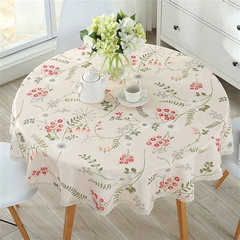 Round Tablecloth Table Cover Waterproof Oil proof Tablecloth Cotton Linen Tablecloths Home Hotel ...