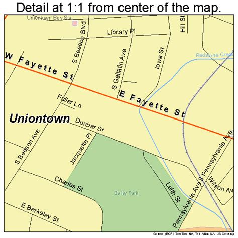 Uniontown Pennsylvania Street Map 4278528