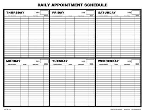 Printable Salon Appointment Book Template - Printable Templates