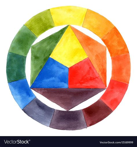 Hand drawn watercolor color wheel vector image on VectorStock | How to ...