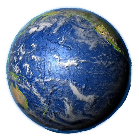 Pacific Ocean on Earth - Visible Ocean Floor Stock Illustration ...