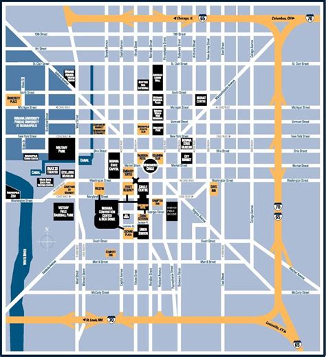 Downtown Indianapolis Map Printable - Printable Maps