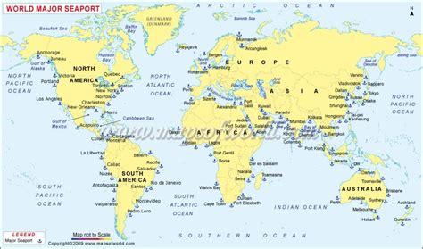 Major Ports Of The World: World Sea Ports Map