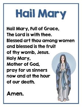 Hail Mary Prayer Printable - prntbl.concejomunicipaldechinu.gov.co