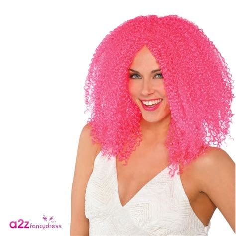 Pink Crimped Wig - Adult Accessory