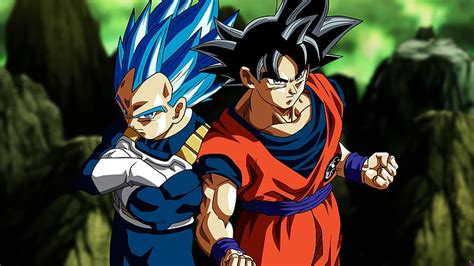 Online crop | HD wallpaper: Dragon Ball, ultra instict, Son Goku, Vegeta, Super Saiyan Blue ...