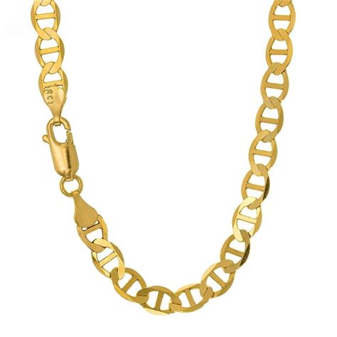 JewelStop - 10k Solid Yellow Gold 4.5mm Mariner Chain Necklace - 16" 18" 20" 24" - Walmart.com ...