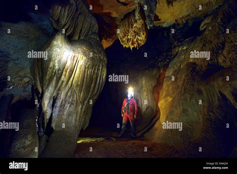 Speleologist in the cave of old monoi hi-res stock photography and ...