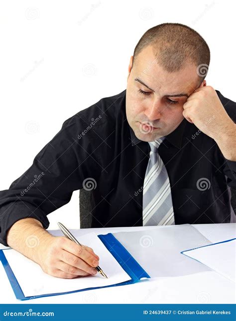 Business Man Doing Hard Work At The Office Royalty-Free Stock Image | CartoonDealer.com #22765456