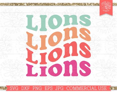 Lions SVG Cut File for Cricut Retro Wavy Sport Mascot SVG - Etsy