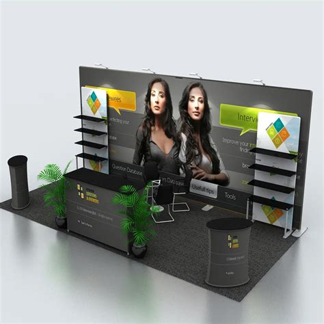 20ft Tension Fabric Portable Trade Show Display Booth System Kits With ...