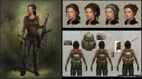 Conceptual artwork for the character of Tess in The Last of Us showing ...