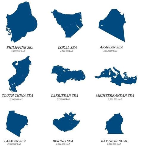 The world’s 9 largest seas map and facts – IILSS-International institute for Law of the Sea Studies