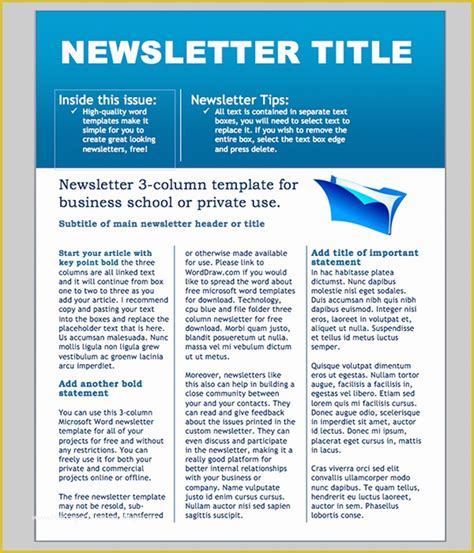 2 Page Newsletter Template Free Of 2 Page Newsletter Template 9 Two ...