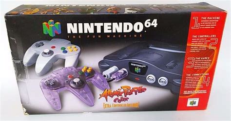 Nintendo 64 N64 Console Atomic Purple Set in Original Box W/ Turok 2 | Nintendo 64 console, Grey ...