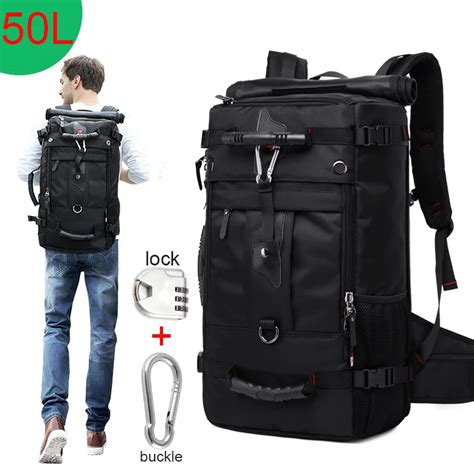 Kaka Huge Capacity 50l Waterproof Travel Backpack Men Black ...