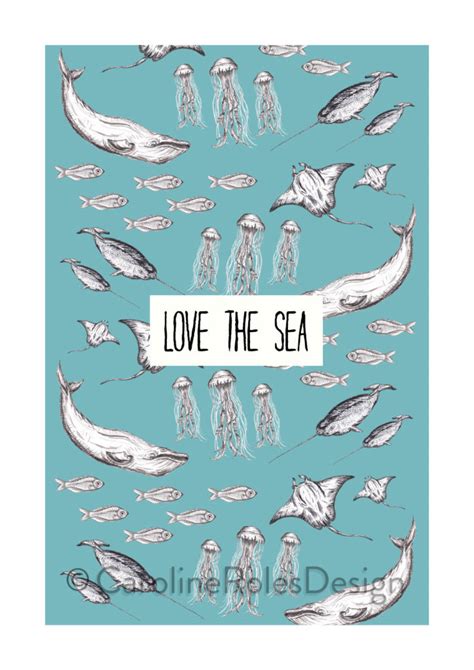 Love the Sea Art Print | Caroline Roles Design | Hampshire UK