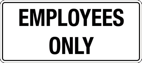 Employee Only Sign Printable