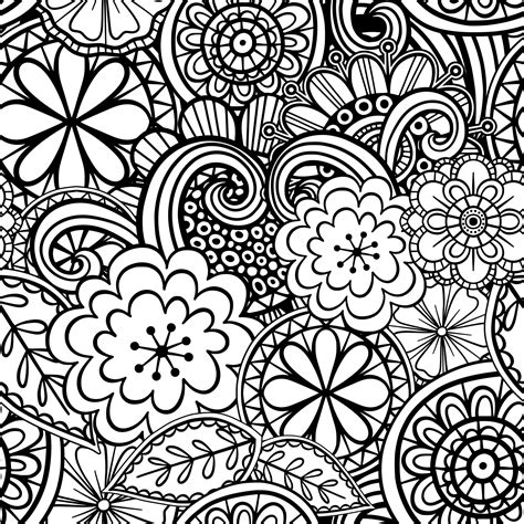 Ornate Folk Art Floral Line Drawing Pattern 6964414 Vector Art at Vecteezy