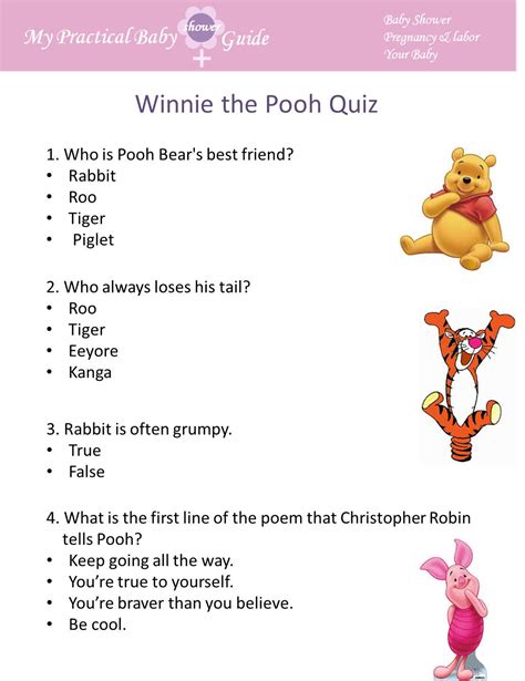 Winnie The Pooh Baby Shower Games Free Printables - Printable Templates