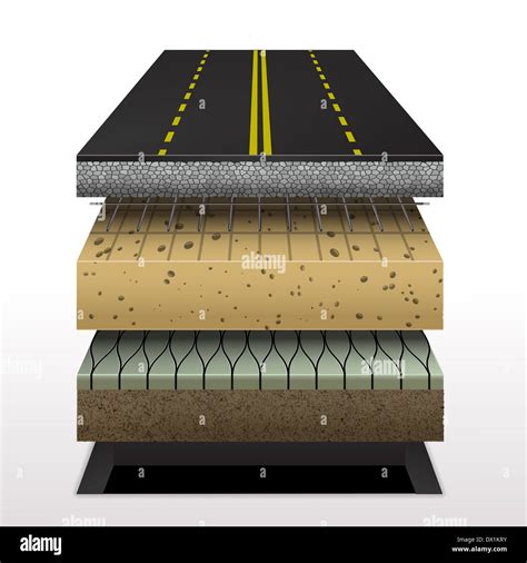 section of asphalt road Pavement layers Vector illustration Stock Photo - Alamy